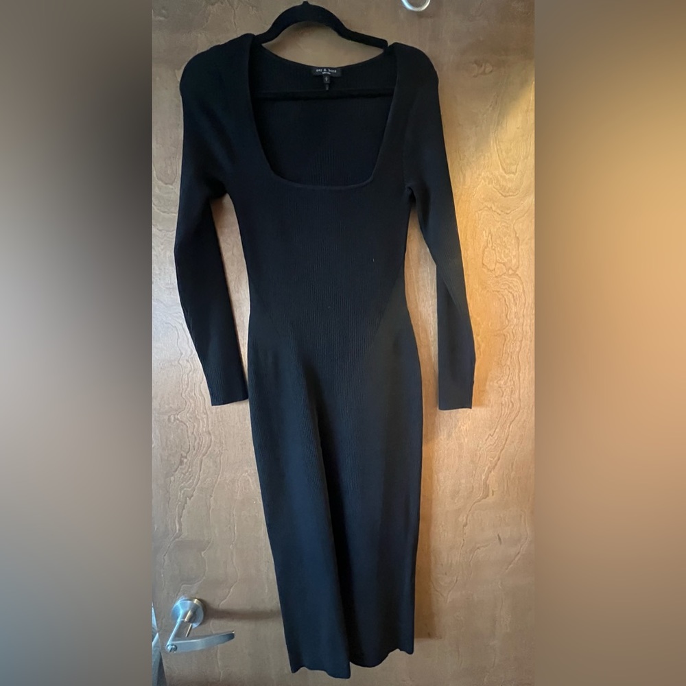 Black rag and bone midi sweater dress